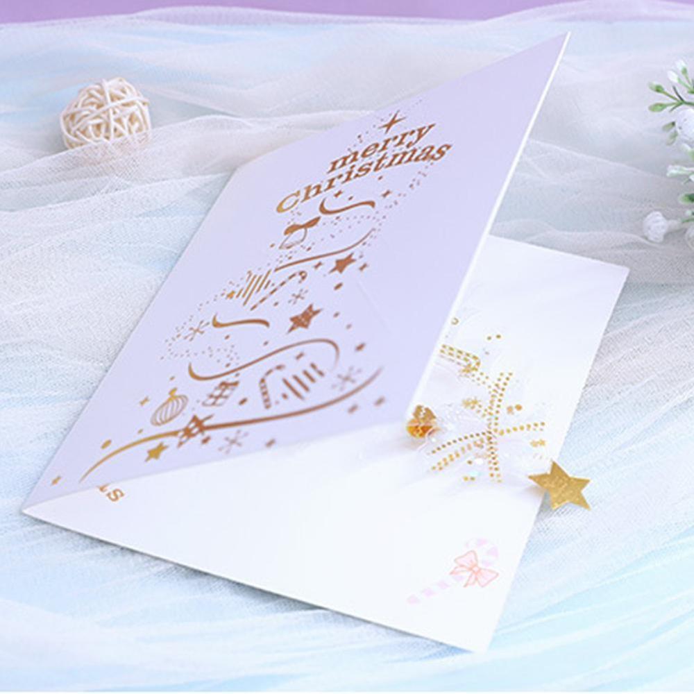 Tarjeta de felicitación de árbol de Navidad de cristal, tarjeta de felicitación de invierno, tarjetas de felicitación en 3D, feliz , tarjetas de vacaciones, tarjetas de navidad P0W4