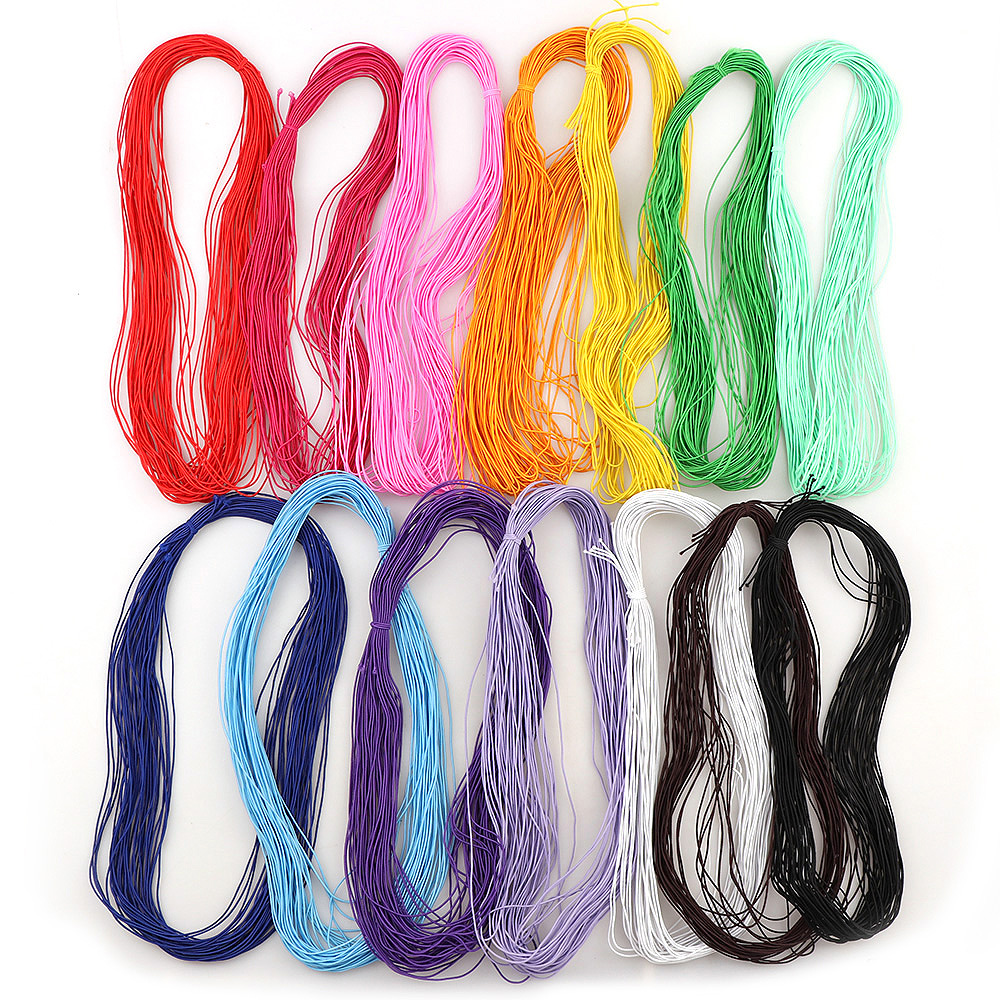 Corde élastique pour noyau élastique | 20 m/ensemble de 14 couleurs, 0.8mm ligne caoutchouc élastique, cordon de perles en Nylon, bracelet à bricoler, collier bijoux couture, accessoires de couture