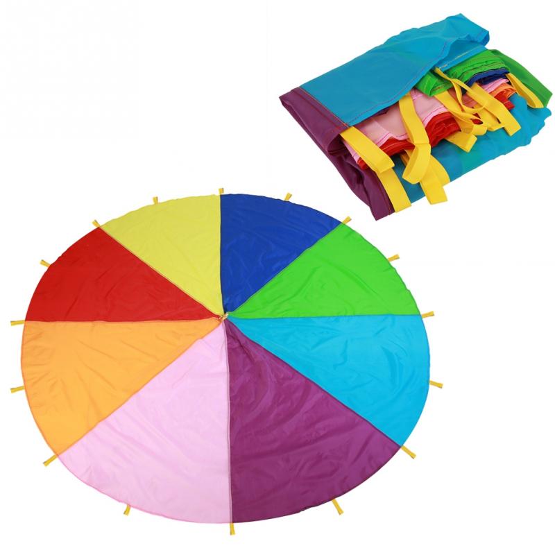 2M 3M 3.6M 6M Kids Play Multi-Color Rainbow Parachute Oxford Fabric Outdoor Game toy kids Exercise Development Kindergarten