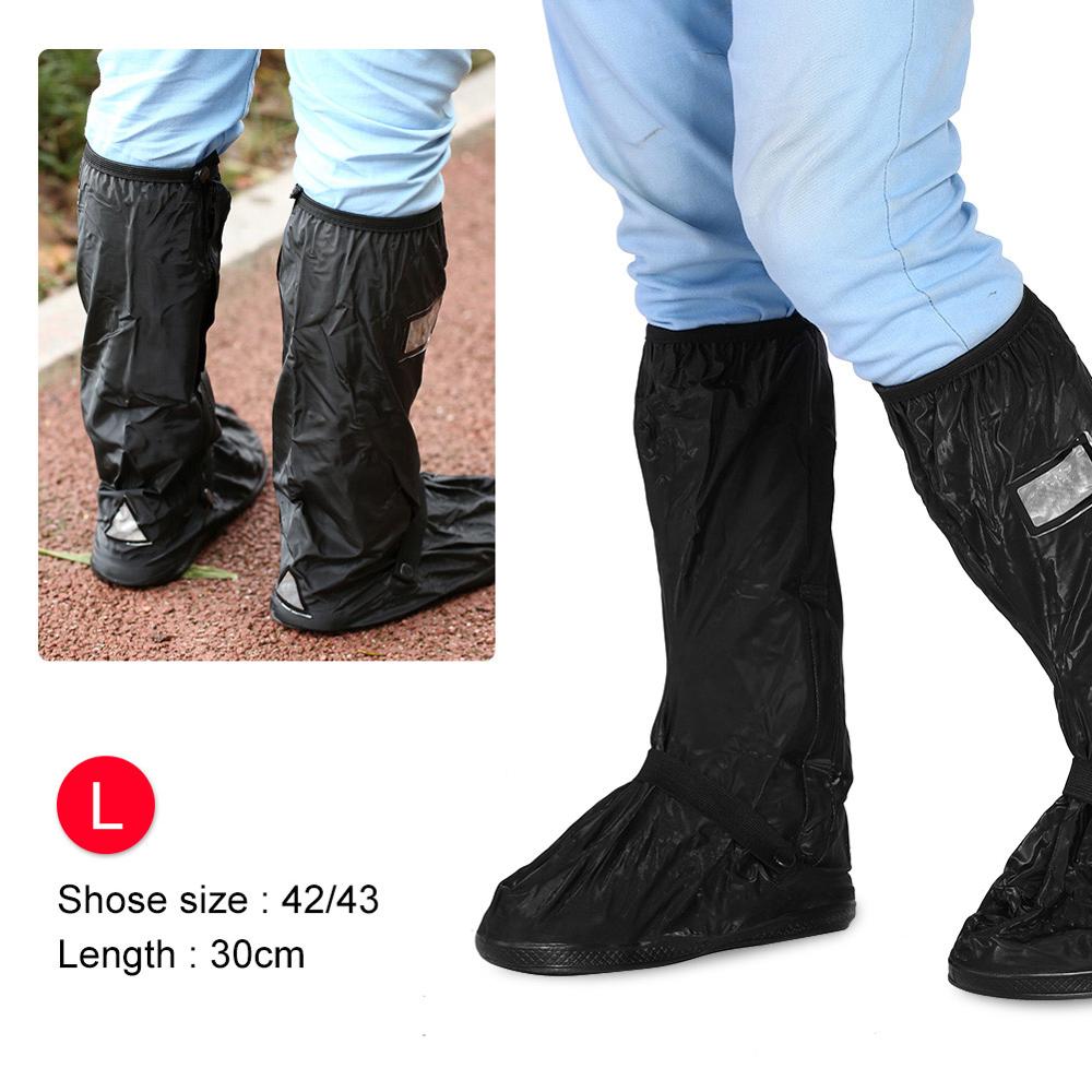 Housse de chaussures de Moto, imperméable, antidérapante, pour les jours de pluie et de neige: Black L
