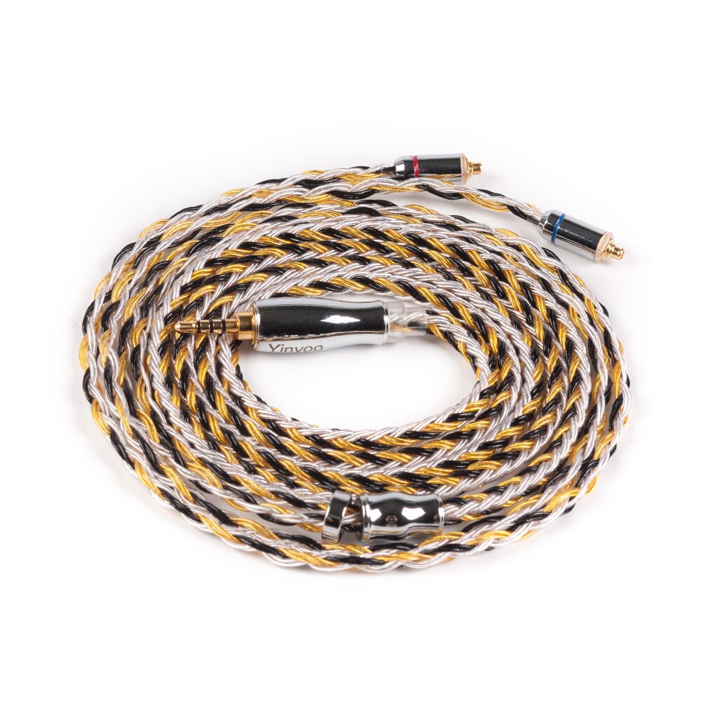 Cable de cobre Chapado en plata actualizado de 16 núcleos Yinyoo 2,5/3,5/4,4 MM con conector MMCX/2pin/QDC TFZ KZ ZS10 ZSX BLON bl-03 bl-05: MMCX 2.5mm