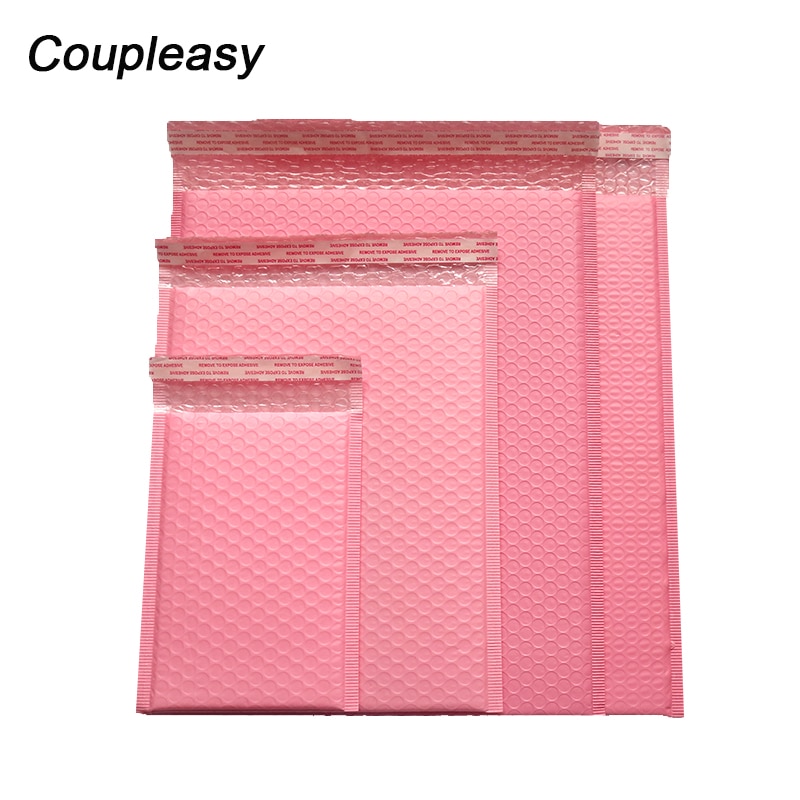 100 stk/parti lyserøde plastboble -mailer -konvolutter med boblestødsikre postemballageposer, selvforseglede polstrede konvolutter