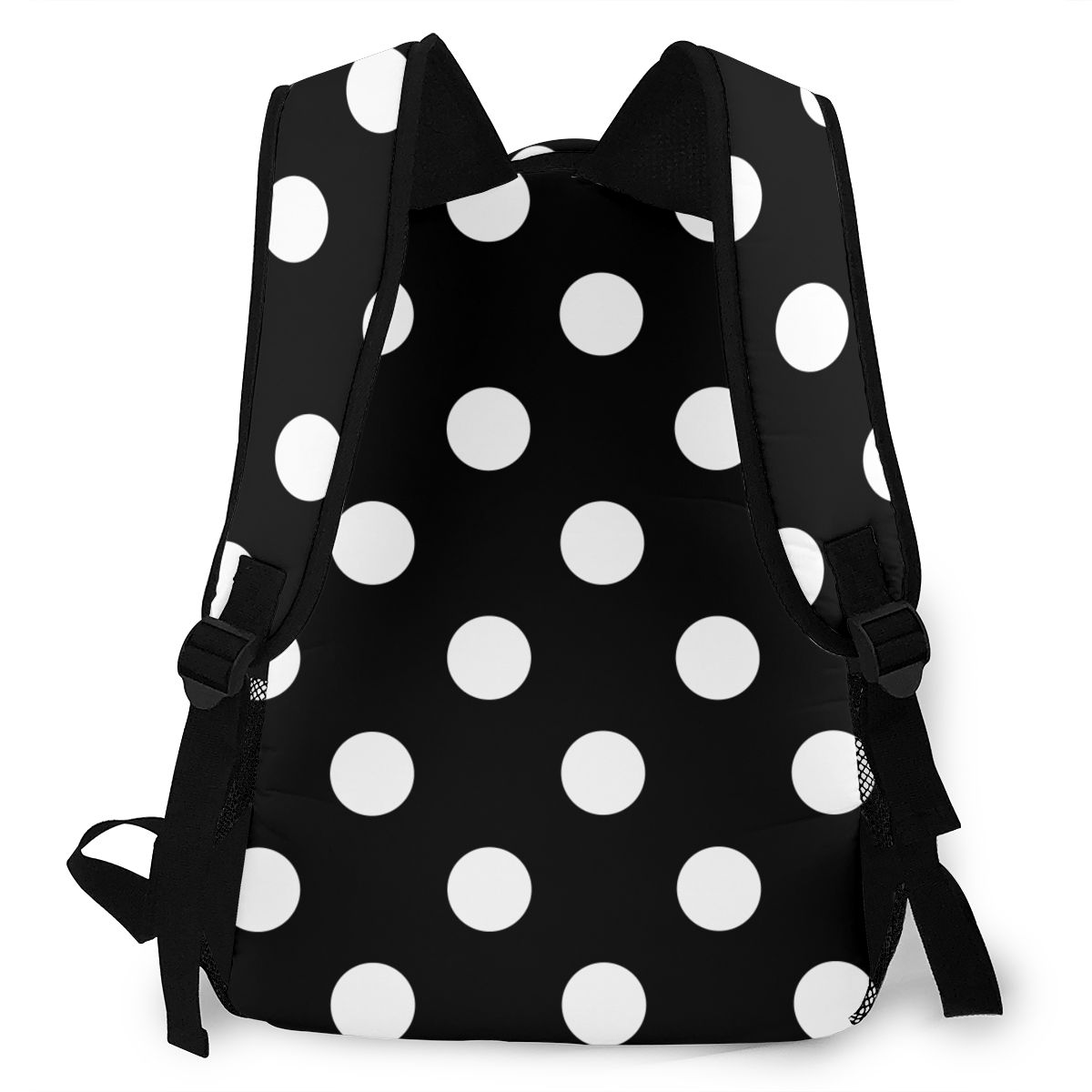 Black White Polka Dot Students Travel School Bags Backpack Womens Female Casual Backpacks