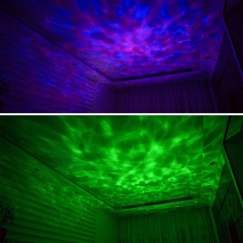 Sterrenprojector, galaxy projector oceaan golf plafond nachtlampje, veranderende muziekspeler dakraam projector, wit
