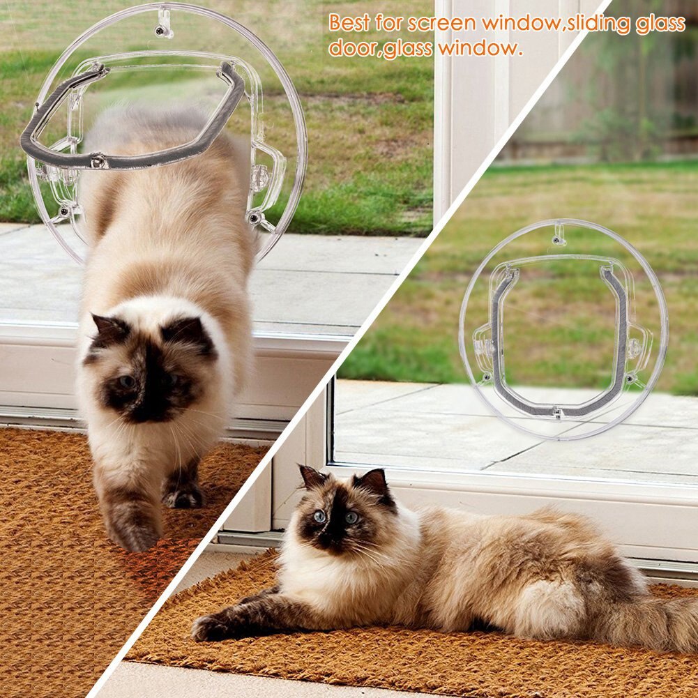 4 möglichkeiten Runde transparent Haustier Hund Katze Klappe Tür Runde Haustier Tür für Katzen und Kleine Hunde Katze Tür Klappe tür für Bildschirm/Glas Fenster