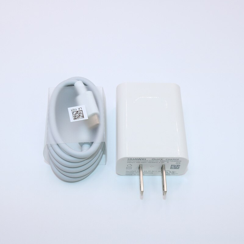 Huawei 9V2A EU charger QC 2.0 Quick Fast Charge Adapter USB Type-c Voor nova3 3i 4 honor 9 8x p7 p8 p9 p10 p20 lite mate 7 8 9: USx1M cable