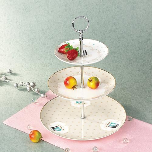 3 Tier Ronde Cupcake Cake Plate Stand Handvat Montage Wedding Party Stand