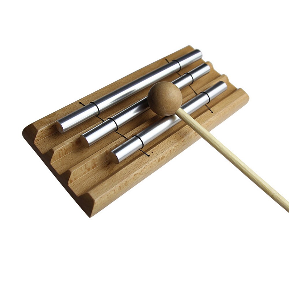 1PC Trio Chime Wooden Metal Tubes 2-Note Meditation Chime Kids Percussion Musical Xylophone for Beginner Children