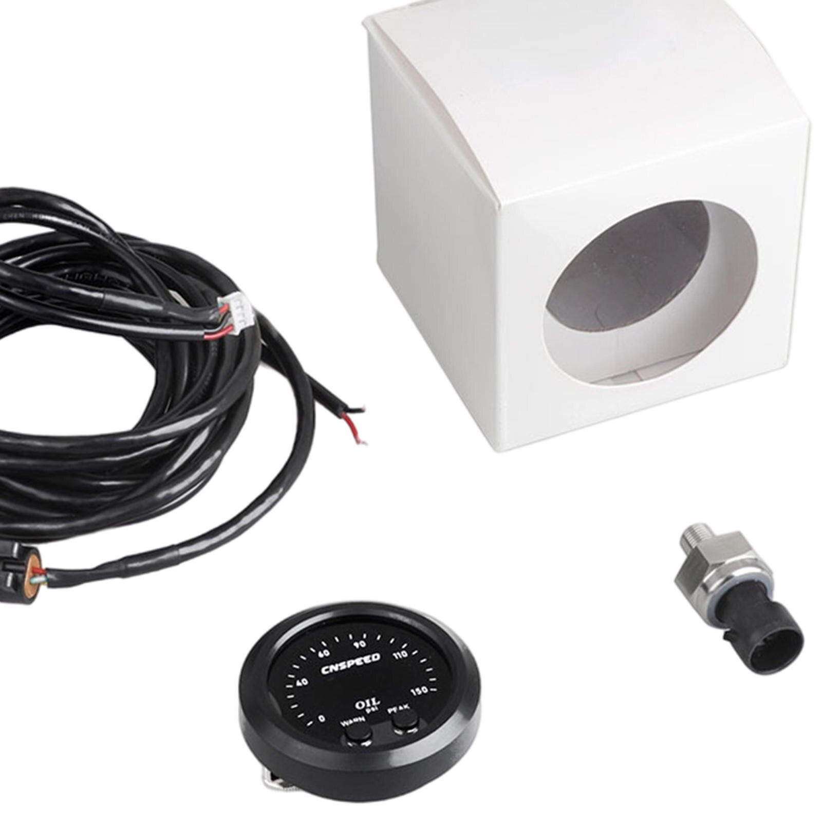 Oil Pressure Gauge Indicator Mechanical LED Pointer 150 PSI Meter for Truck Car