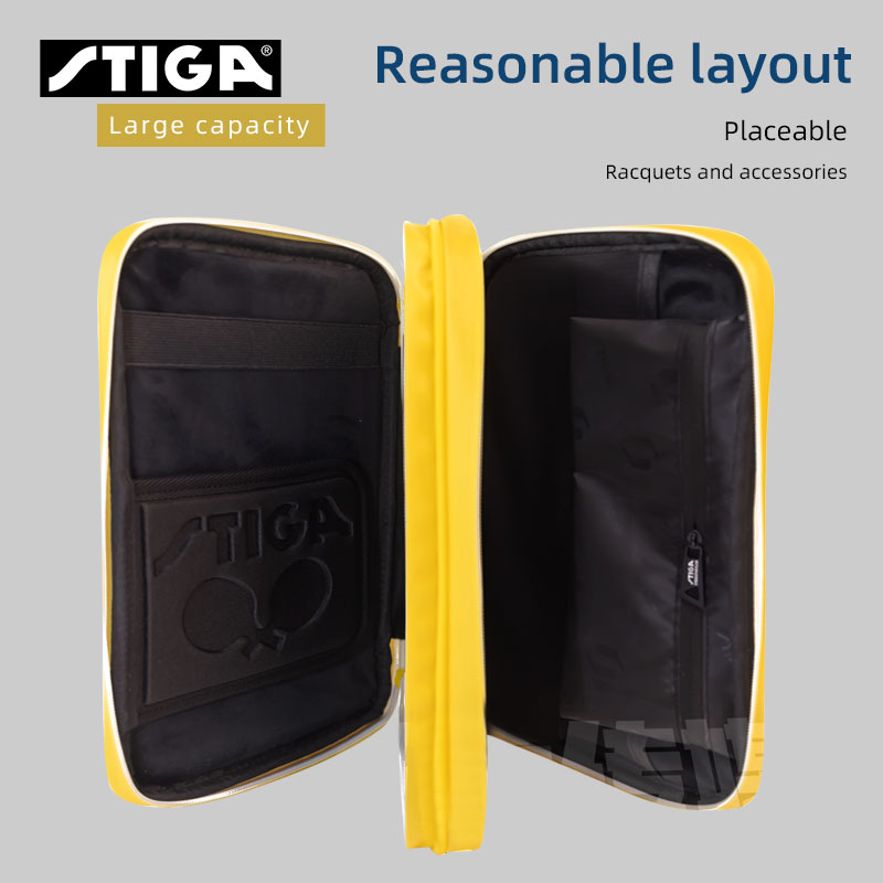 Stiga-Sac de raquette de tennis de table étanche, boîte de ping-pong de forme carrée, sac de raquette de sport portable