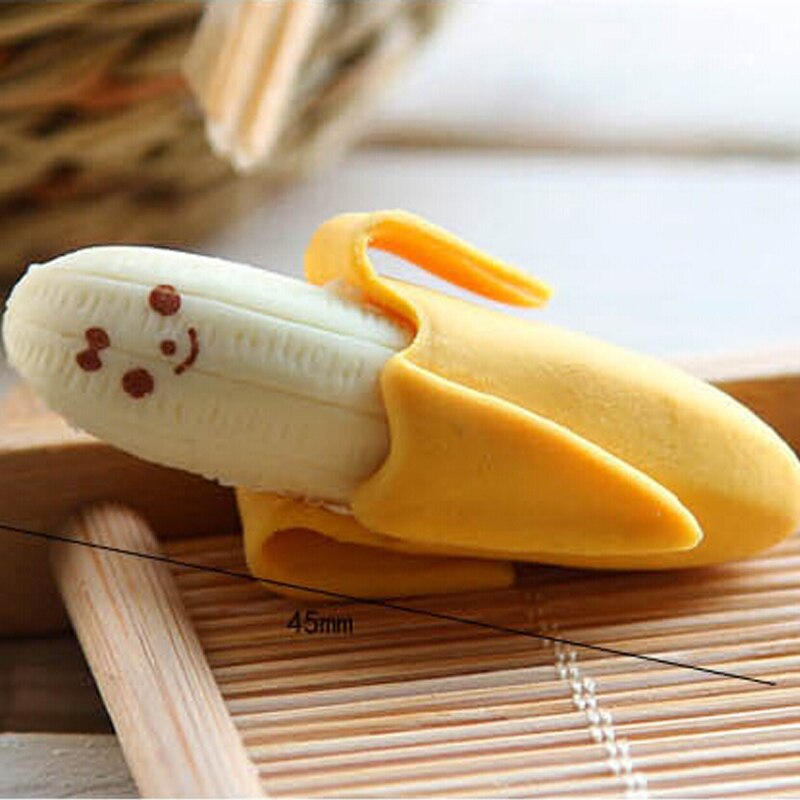 Cartoon Banana Eraser 2 Pcs Lovely Cute Banana Fruit Style Rubber Pencil Eraser Students Stationery School Supplie