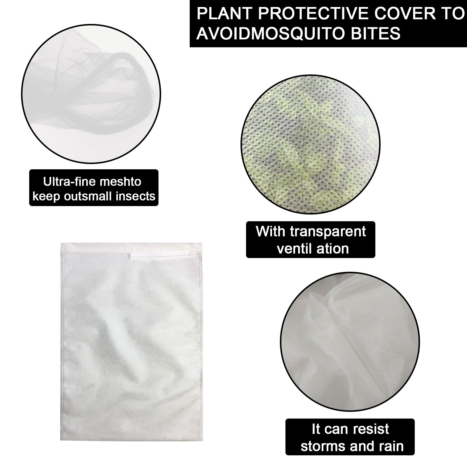 Filet anti-insectes en tissu Non tissé 30x20cm, ensachage de 5 pièces pour semis en pot, protection des arbres fruitiers, anti-insectes et anti-oiseaux
