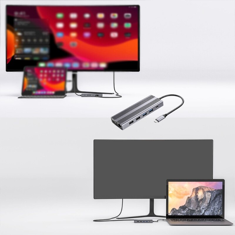 12 Häfen USB C Hub Unterstützung Mehrere USB Erweiterungen USB Splitter Computer Teile