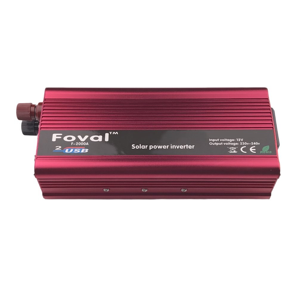 Onever High Power Car Inverter 2000W DC12V To AC220V Aluminum Alloy Dual USB Inverter