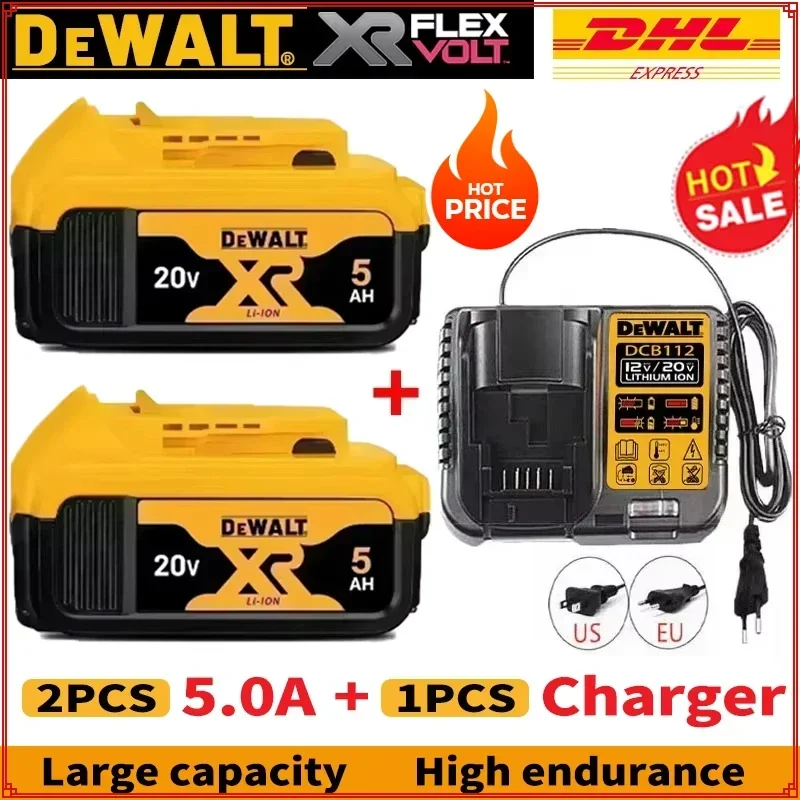 Originalt dewalt batteri 20v, 2.0v-9.0ah,  genopladeligt lithium-ion-batteri, dcb 115,  dcb 118,  dewalt værktøjsbatteri + oplader