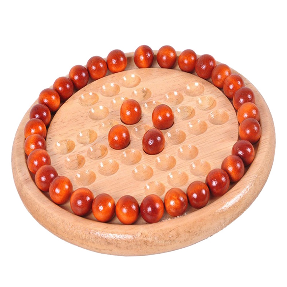 14cm klassiske peg solitaire solo noble puslespil iq mind hjernevrider puslespil bræt træ spil legetøj til voksne børn