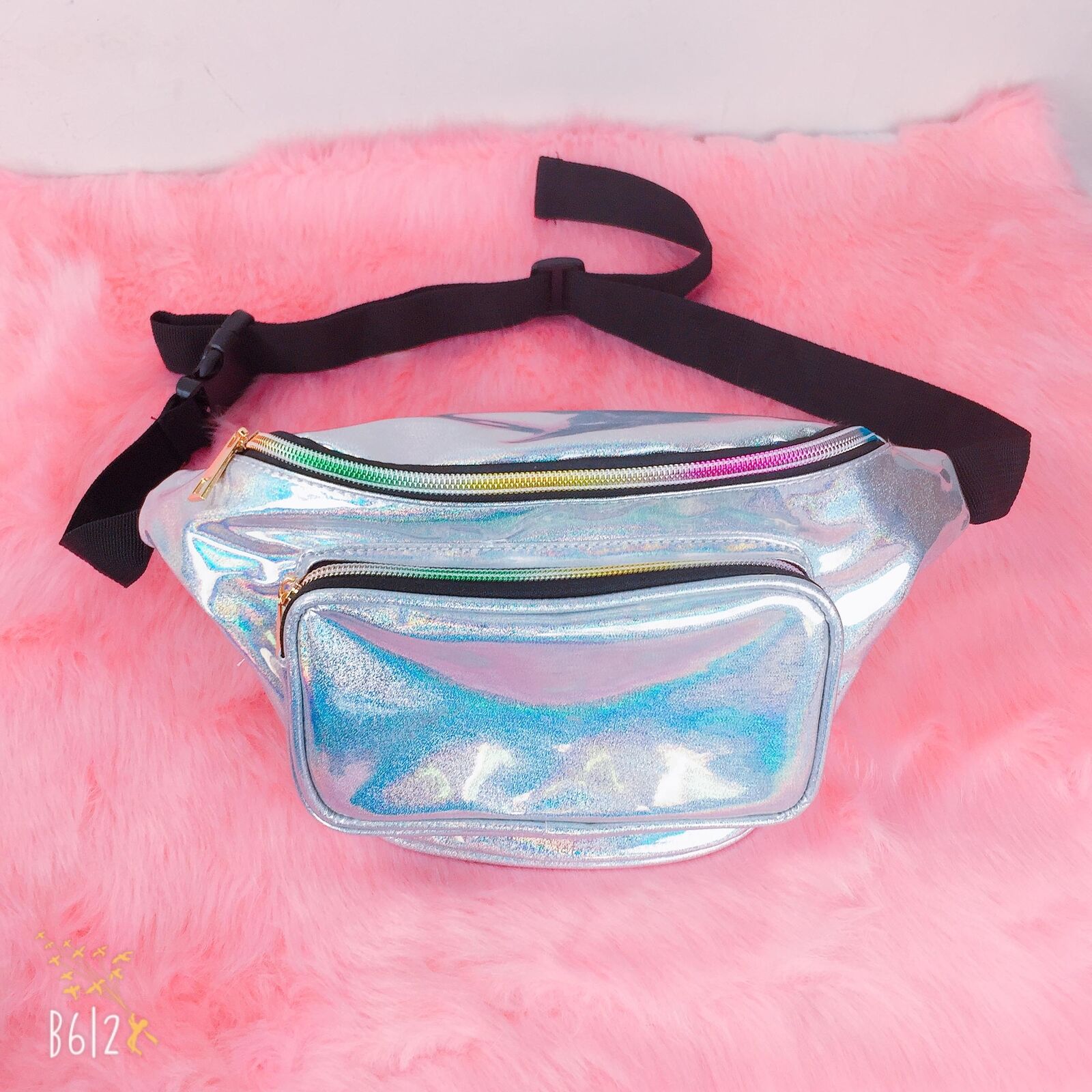 Reversible Sequins Glitter Waist Bag Fanny Pack Hip Purse Travel Satchel Outdoor Sport Bum Bag: b Flicker silver