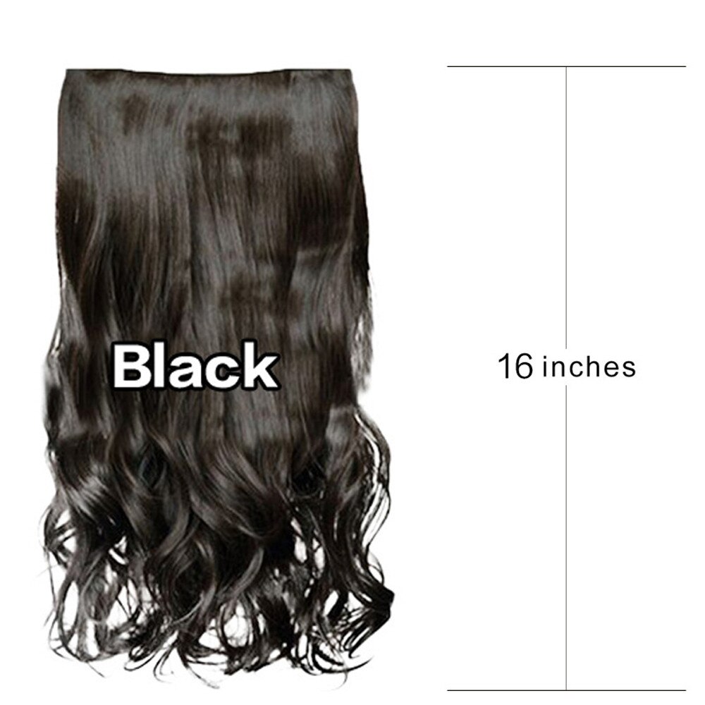 1pcs 5 Clip Long Invisible Hair Extensions Hair Pieces Heat Resistant Synthetic Wavy Hairpiece Woman Girl Curly Wig Hair: A