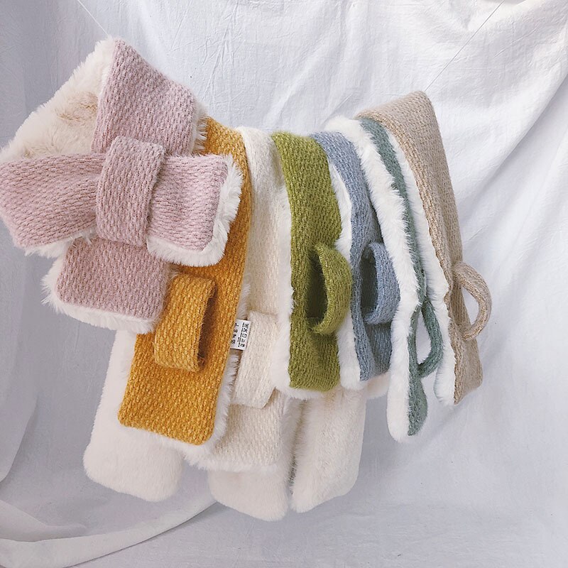 Boys Girls Cross Scarf Warm Winter Autumn Kids Collar Scarf Neck Warmer Children Scarf 1-4Y