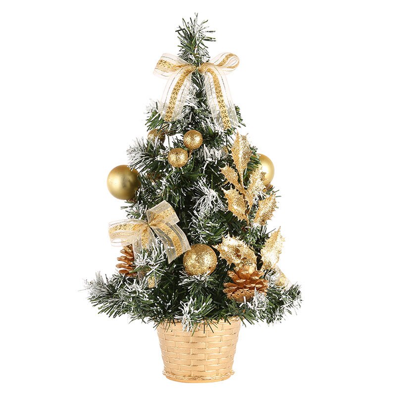 Christmas Party Ornament Mini Tree Decors Desk Table Festival Xmas Decoration: gold 40cm