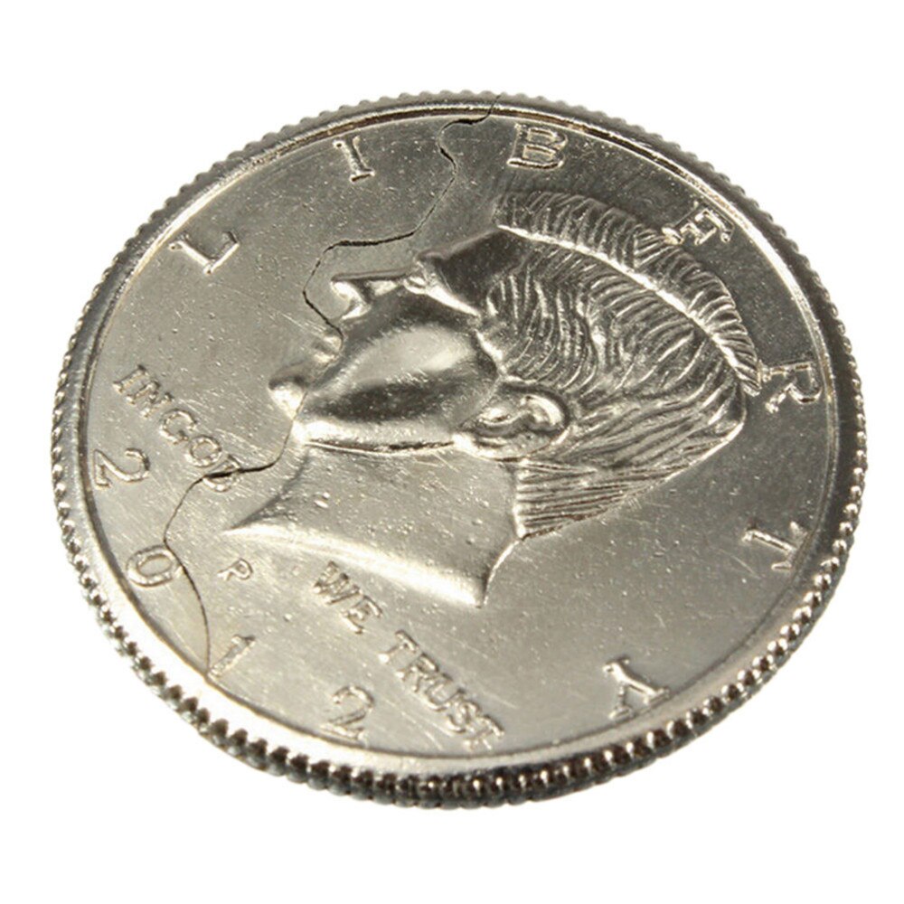 Top Magic Close-Up Straat Trick Bite Coin Bite En Hersteld Half Dollar Illusion Dollar