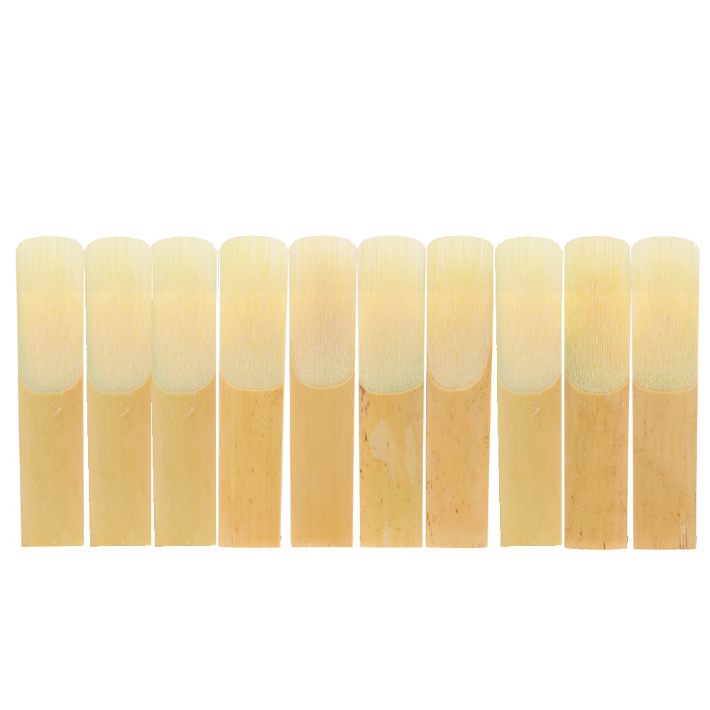ammoon 10-pack Pieces Strength 2.5 Bamboo Reeds for Eb Alto Saxophone Sax Woodwind Instruments Parts &amp; Accessories