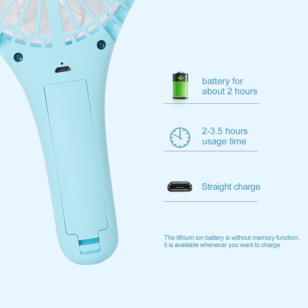 Draagbare mini-usb-waterventilator op batterijen, draagbare kleine ventilator voor buiten, reizen, binnen, kantoor, bureau