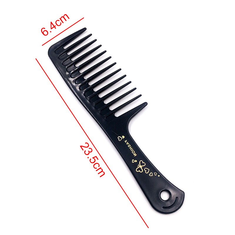 12 Teeth Wide Tooth Comb Black ABS Plastic Heat-resistant Large Wide Tooth Comb For Hair Styling Tool