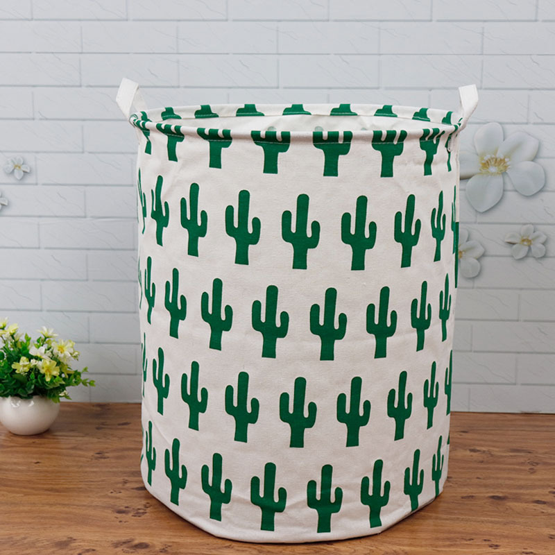 Household cloth dirty laundry storage basket large capacity waterproof toys organizer box folding laundry basket: 40x50cm / green