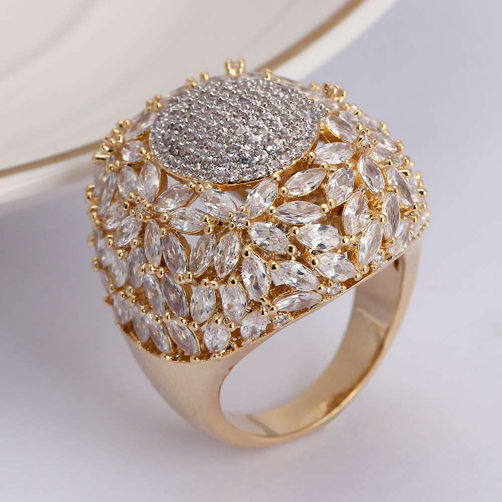 TIRIM Grote Ring Voor Vrouwen Luxe Kubieke Zirkoon Duim Ring bruiloft Engagement Bridal Top Vinger Ringen