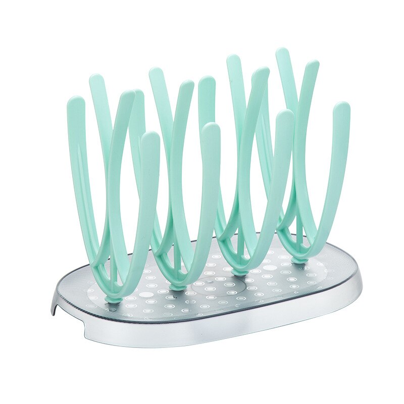 TOP Baby Bottle Drying Rack Baby Bottle Holder BPA free Safe Material Drain Bottles Rack Feeding Bottles Dryer Green: Default Title