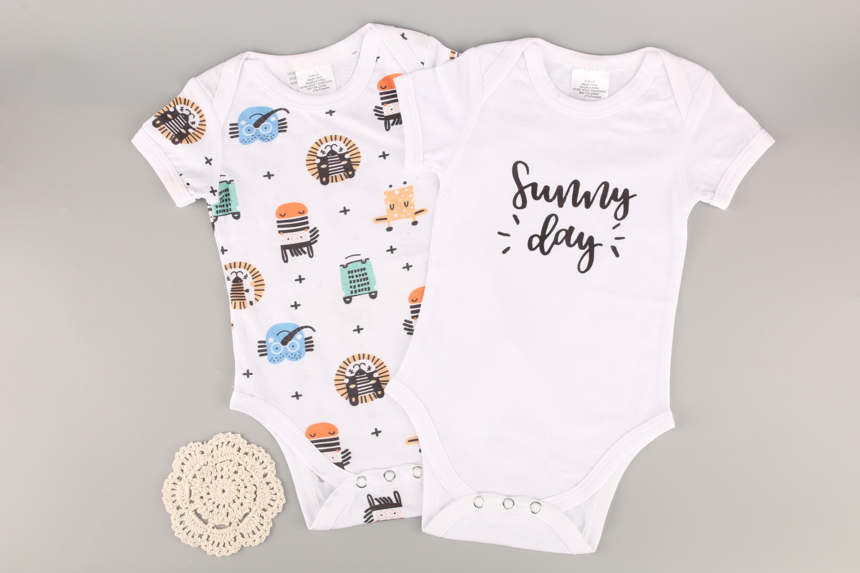 Happyflute 2 -teiliges einstellen Baby-strampler, kurzarm-baumwolloveralls, neugeborenenkleidung für jungen und mädchen: Aus 111c / 18m