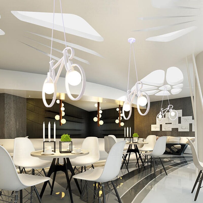 Retro Fiets Kroonluchter Verlichting Industriële Edison Led Kroonluchters Voor Kinderkamer Eetkamer Woonkamer Kroonluchter Loft Lamp