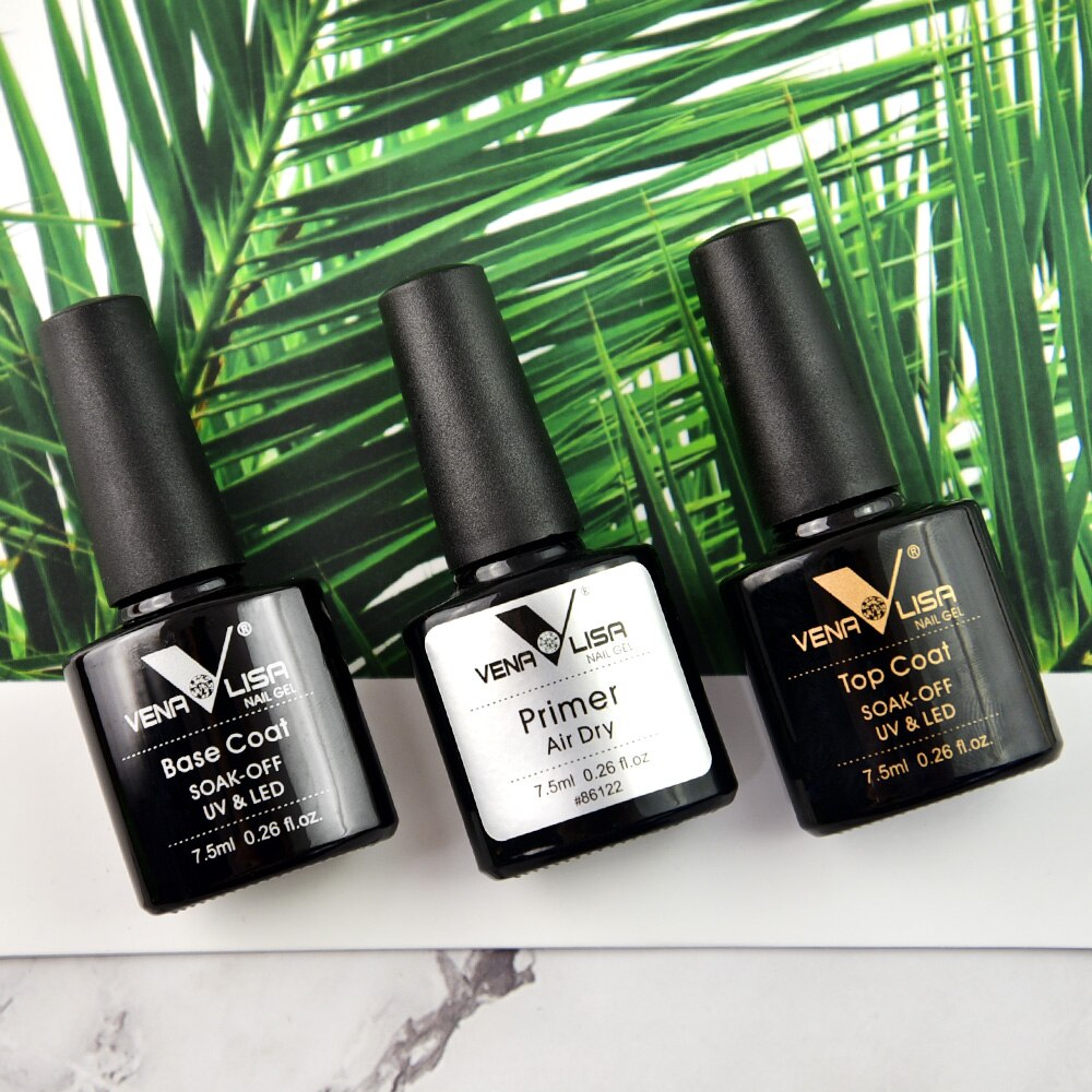 3 stk/sæt venalisa primer base coat topcoat negle gel lak sæt soak off