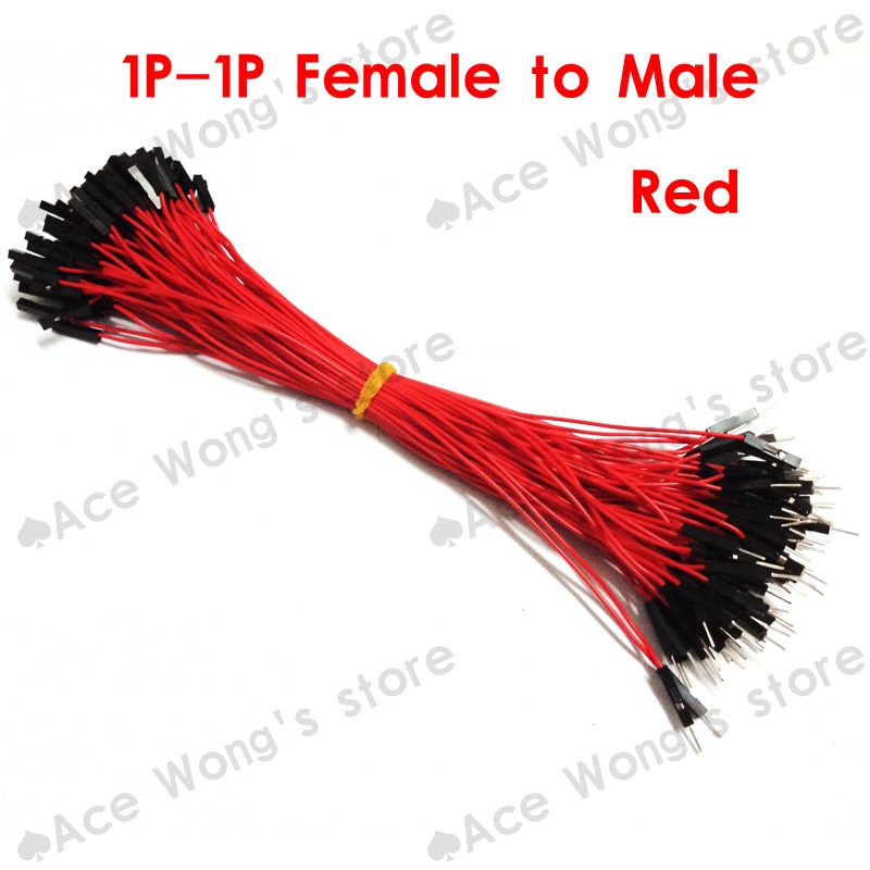 Gratis 100 stks/partij 1 p om 1 p 20 cm Rode man-vrouw doorverbindingsdraad Dupont kabel