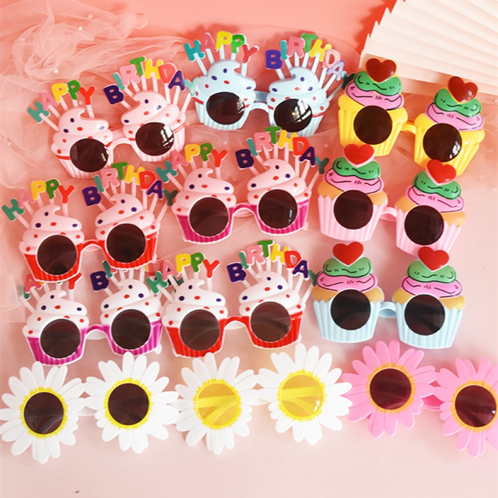 Grappige Verjaardag Bril Dolfijn Ballon Creatieve Kinderen Happy Birthday Party Cake Decoratie Plug-In Taart Jurk Up Ornamenten
