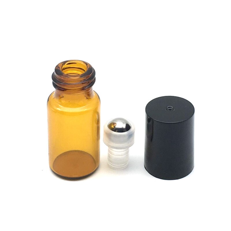 5 Stuks 1 Ml 2 Ml 3 Ml 5 Ml Amber Roll Glazen Flessen Voor Essentiële Oliën Roll-On hervulbare Parfum Fles Deodorant Containers