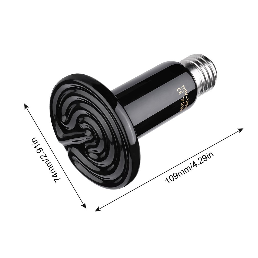 110V-130V Mini Infrared Ceramic Socket E27 Base Appliance Lamp Natural Glow Heater Emitter Reptile Heat Light Pet Brooder Bulb
