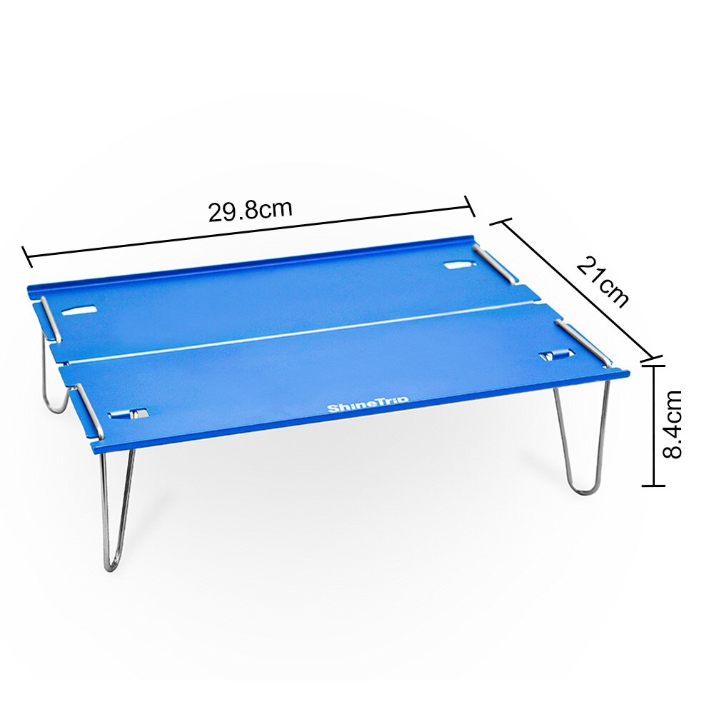 Shinetrip Camping Tafel Draagbare Ultralight Aluminium Mini Klaptafel Voor Outdoor Picknick Bbq Strand Vissen Klaptafel: Blue