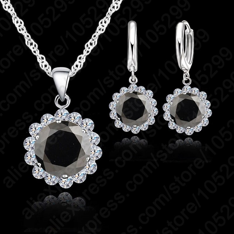 Price Wedding Jewelry Set 925 Sterling SilverCubic Zircon Necklace Pendant/Earrings Fashionable Women Set