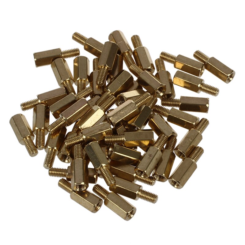 LNHF 50 pièces en laiton filetage PCB entretoise support M3 mâle x M3 femelle 6mm