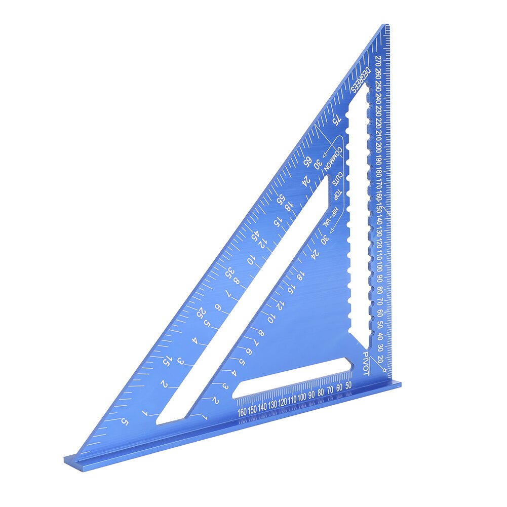 12 inch Speed Square Metric Triangle Ruler Aluminum Alloy Measuring Ruler Woodworking Angle Protractor For Building Framing Tool