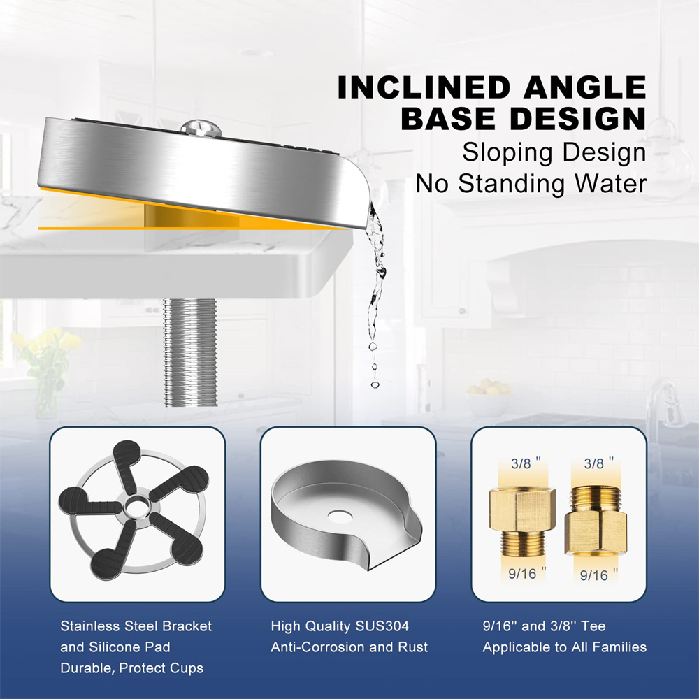 Kjøkkenvask glasspyler rustfritt stål høytrykks koppvasker automatisk koppvasker kjøkkenkran bar flaskevasker verktøy