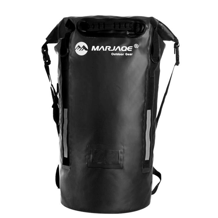 MARJAQE-bolsa impermeable para natación de 40L, Mochila seca para acampar al aire libre, almacenamiento de senderismo, a prueba de agua,: Black