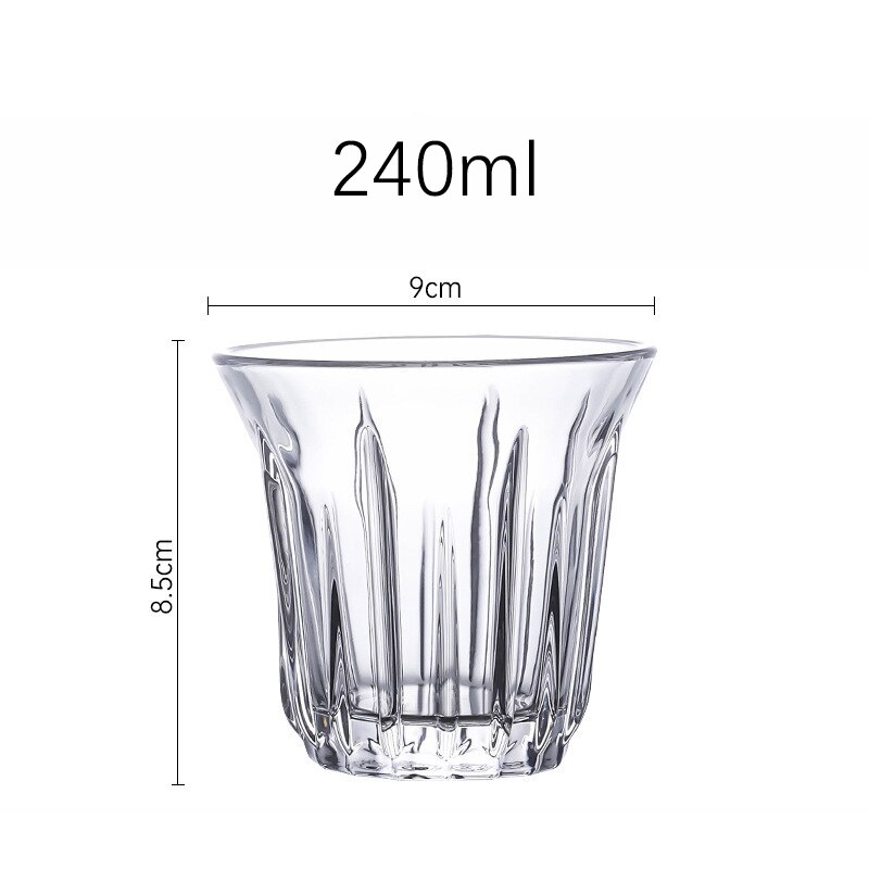 JINYOUJIA-taza de vidrio templado para Espresso, recipiente transparente hecho a mano, resistente al calor, para bebidas de té, café, Espresso: CLEAR 240ml