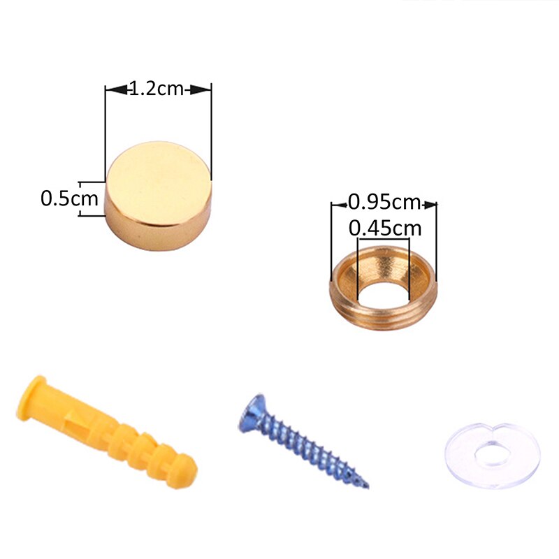 Mirror Fasteners Screws Decorative Cap Nail Advertising Glass Screw Stainless Steel Cover Brass Washer крепежи для стекла: 12mm