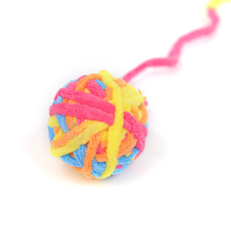 Fast Ship! 4 Color Cat Toys Bells Balls Play Kitten Fun Games Pets Interactive Animal Exercise Funny Cat Toy Ball Pet Tools: Yellow / 1pcs