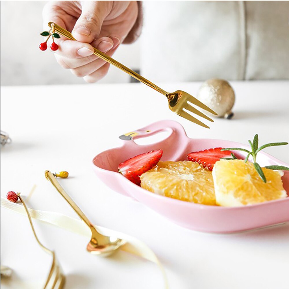 Frukt dessert kaffe røreskje gaffel kake dessert gafler til mini gafler kjøkken/restauranter/bar servise