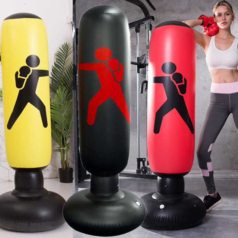 Inflatable Boxing Bag PVC Thickened Vertical Box Pillar Tumbler Fight Column Fitness Tool Decompression Inflatable Punching Bag