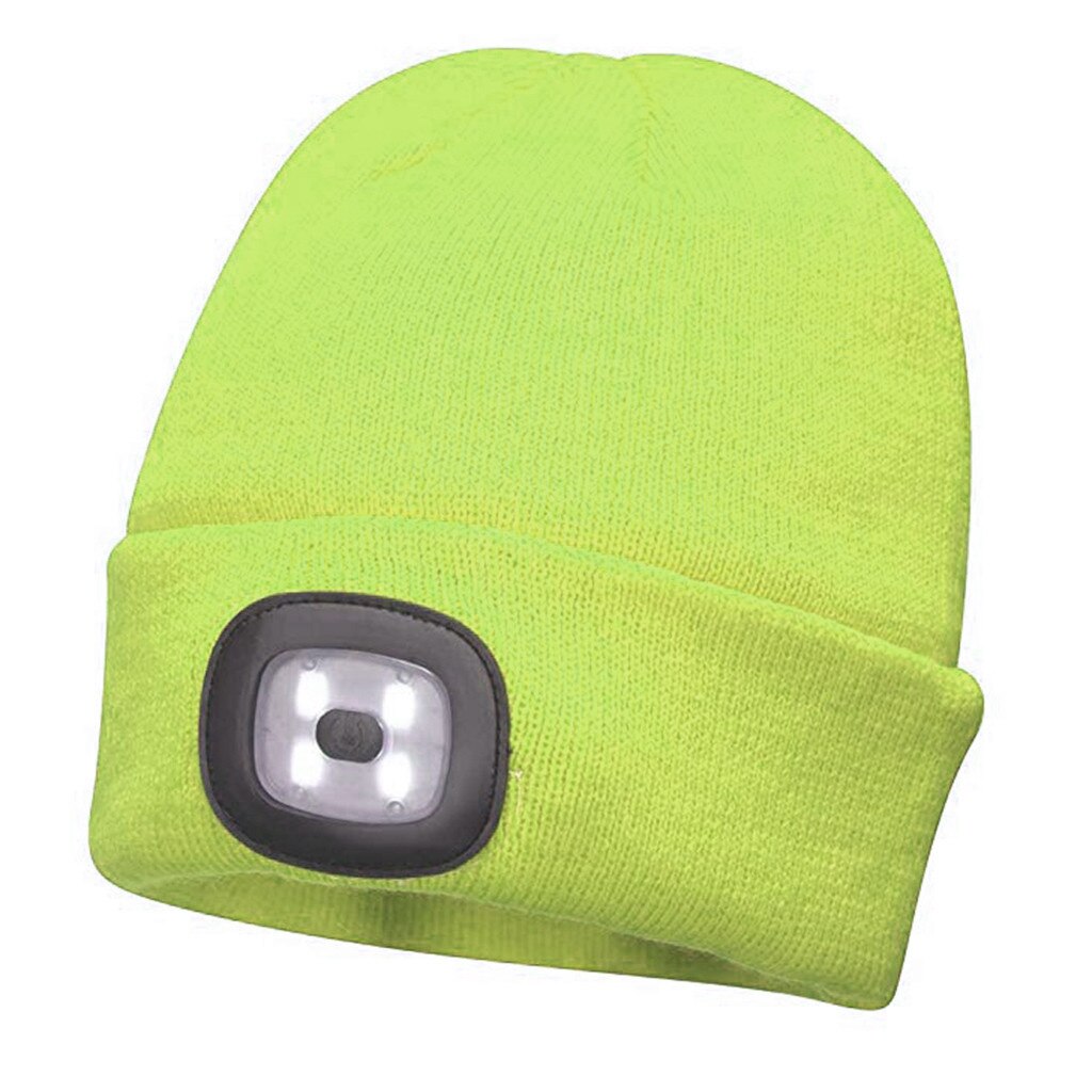 Helle LED Beleuchtete Beanie Kappe Unisex Wiederaufladbare Scheinwerfer Hut Reparatur Kappe Herbst Winter Nacht Angeln Kappe: YE